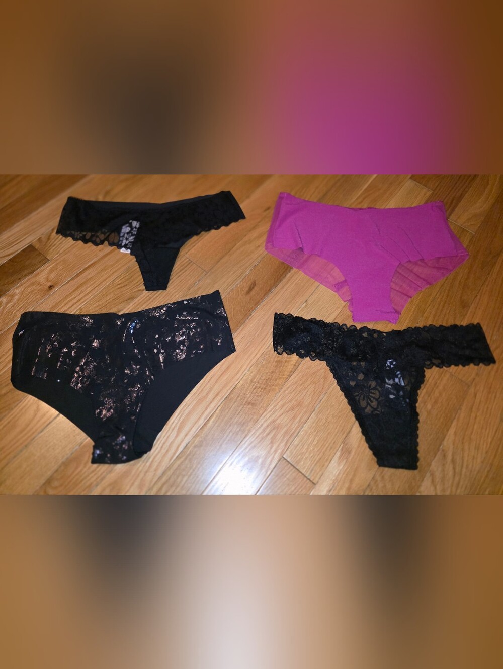 4PC NEW VICTORIAS SECRET THONGS CHEEKY SIZE MEDIUM